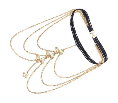 Gold Butterfly Leg Chain Jewelry for Women Thigh Chain Boho Sexy Body Chain Garters Accessories for Women and Girls