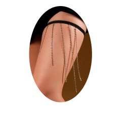 Gold Line Rhinestone Leg Chain Jewelry for Women Thigh Chain Boho Sexy Body Chain Garters Accessories for Women and Girls