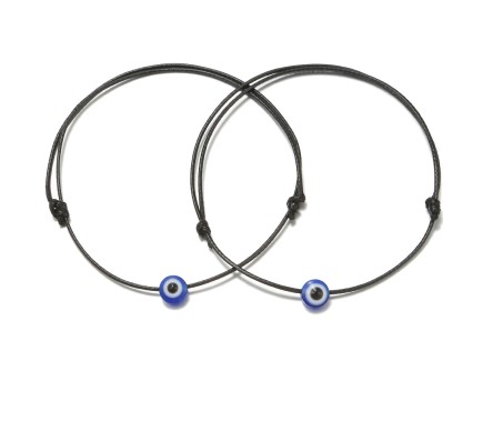 Handmade Black Thread Evil Eye Nazar Dhaga Anklet Combo Set of 2 Pieces Adjustable Nazariya Anklets Nazar Battu Devil Protection Original for Women Girls