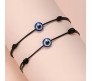 Handmade Black Thread Evil Eye Nazar Dhaga Anklet Combo Set of 2 Pieces Adjustable Nazariya Anklets Nazar Battu Devil Protection Original for Women Girls