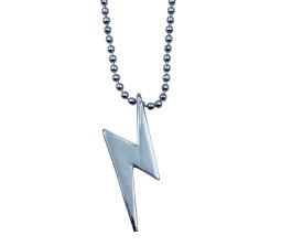 Lightning Flash Bolt Pendant Charm Necklace Silver Stainless Steel Pendant for Men and Boys