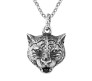 Animal Tiger Face Witcher Tough Pendant Stainless Steel with Long 24inch Round Box Chain Accessories for Men & Women