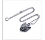 Animal Tiger Face Witcher Tough Pendant Stainless Steel with Long 24inch Round Box Chain Accessories for Men & Women