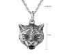 Animal Tiger Face Witcher Tough Pendant Stainless Steel with Long 24inch Round Box Chain Accessories for Men & Women
