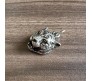 Animal Tiger Face Witcher Tough Pendant Stainless Steel with Long 24inch Round Box Chain Accessories for Men & Women