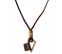 Boho Mens Necklace - Triangle Pendant with Adjustable Leather Cord, Stylish Men's Jewelry Accessory