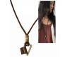 Boho Mens Necklace - Triangle Pendant with Adjustable Leather Cord, Stylish Men's Jewelry Accessory