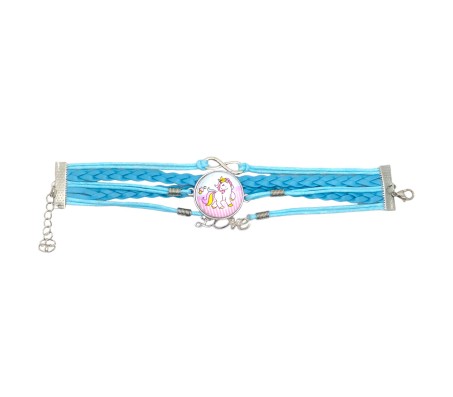 Unicorn Bracelet with Infinity Love Charm Cute Jewellery Accessory Blue Kids Bracelet for Girls