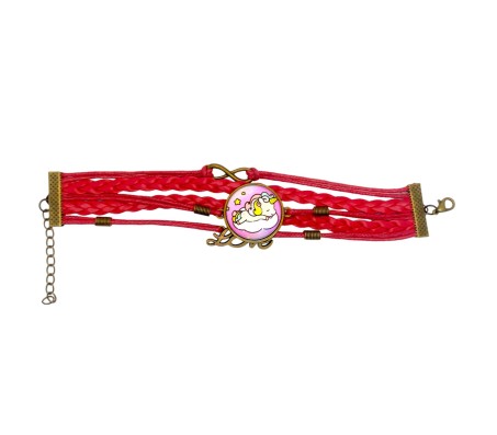 Unicorn Bracelet with Infinity Love Charm Cute Jewellery Accessory Red Kids Bracelet for Girls