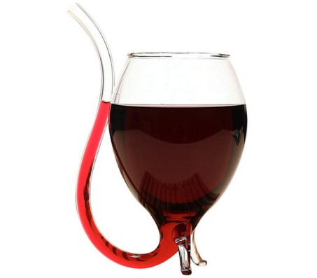 Vampire Glass Valentine Gift Item 300 ml with Built-in Straw Anniversary Gift Red Wine Whiskey Glass Mug Cup Set of 1