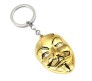 V for Vendetta Anonymous Hacker Face Mask Gold Metal Keychain Key Chain for Car Bikes Key Ring