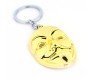 V for Vendetta Anonymous Hacker Face Mask Gold Metal Keychain Key Chain for Car Bikes Key Ring