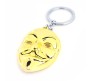 V for Vendetta Anonymous Hacker Face Mask Gold Metal Keychain Key Chain for Car Bikes Key Ring