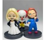Horror Movie Action Figure Set of 10 Toy V for Vendetta Chucky Pennywise Jigsaw Freddy Krueger Tiffany Jason Voorhees Ghostface Leatherface for Boys and Men