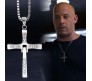 Vin diesel Fast and Furious Smart Cross Pendant Crystal With Stylish Silver Necklace for Men and Boys Silver