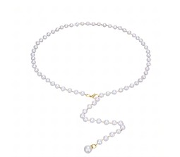 1 Layer Gold Waist Pearl Chain Belt Belly Jewellery Stylish Body Accessory Kamar Band for Navratri Dress Thin Hip Ornament for Girl and Women