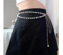 2 Layer Gold Waist Pearl Chain Belt Belly Jewellery Stylish Body Accessory Kamar Band for Navratri Dress Thin Hip Ornament for Girl and Women