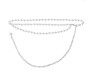 2 Layer Silver Waist Pearl Chain Belt Belly Jewellery Stylish Body Accessory Kamar Band for Navratri Dress Thin Hip Ornament for Girl and Women