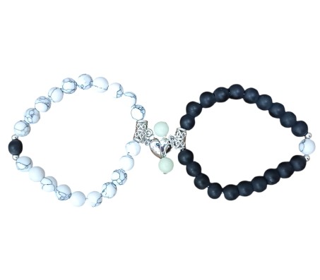 Adjustable Glow in Dark Magnetic Couple Bracelet Set Hand with Heart Magnet For Love Lovers Gift Frendship Day Band Friends Couples GF BF Bracelets 