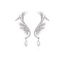 Dainty Angel Wing Dipper Ear Cuffs Crawler Climber Studs Earrings for Women Girls Silver Plated Cubic Zircoina Teardrop Tassel Chain Drop Dangle