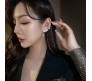 Dainty Angel Wing Dipper Ear Cuffs Crawler Climber Studs Earrings for Women Girls Silver Plated Cubic Zircoina Teardrop Tassel Chain Drop Dangle