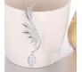 Dainty Angel Wing Dipper Ear Cuffs Crawler Climber Studs Earrings for Women Girls Silver Plated Cubic Zircoina Teardrop Tassel Chain Drop Dangle