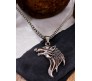 Animal Wolf Face Witcher Tough Pendant Stainless Steel with Long 24inch Round Box Chain Accessories for Men & Women