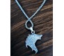Animal Wolf Face Witcher Tough Pendant Stainless Steel with Long 24inch Round Box Chain Accessories for Men & Women