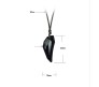Black Wolf Teeth Crystal Pendant Necklace for Men and Boys - Stylish Black Rope Chain Included