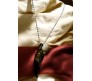 Black Wolf Teeth Pendant Necklace Tribal Tiger Locket Tooth Jewellery Stylish Dot Chain Included for Men and Boys