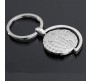 Globe Earth Rotating World Map Metal Keychain Silver for Car Bike Men Women Key Ring Key Chain