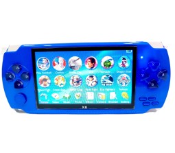 4.3" inch X6 Video Game Console Handheld Gaming Players Pocket Consoles Double Rocker 8GB Memory Built in 1500 Games for Kids Blue Boys Girls Men Women Children