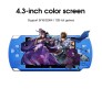 4.3" inch X6 Video Game Console Handheld Gaming Players Pocket Consoles Double Rocker 8GB Memory Built in 1500 Games for Kids Blue Boys Girls Men Women Children