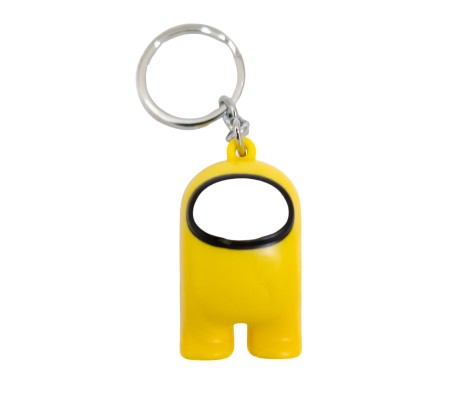 Among Us Action Figure Plastic Rubber Keychain Key Chain for Car Bikes Key Ring Yellow