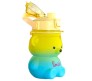 Plastic Teddy Bear Water Bottle for Kids, Push Button Water Bottle with Straw, Sipper Bottle for Kids with Adjustable Strap and Stickers 1400ml, Yellow Blue, 3+Years (Pack of 1)