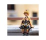 Demon Slayer Zenitsu Agatsuma Sitting Eating Action Figure Height 14 cm for Car Dashboard, Decoration, Cake, Office Desk & Study Table Toy Multicolor