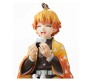 Demon Slayer Zenitsu Agatsuma Sitting Eating Action Figure Height 14 cm for Car Dashboard, Decoration, Cake, Office Desk & Study Table Toy Multicolor