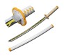 Demon Slayer Cosplay 104 cm Zenitsu Agatsuma Wooden Sword Nichirin Life Size Replica Katana Perfect for Anime Gift Merchandise Collectibles