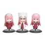 Set of 3 Zero Two 02 Cartoon Action Figure 10 cm Collectible Set Or Cake Topper Decoration Merchandise Toy