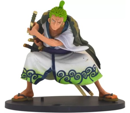 One Piece Anime Roronoa Zoro Action Figure [16 cm] for Home Decor, Office Desk and Study Table Toy Multicolor