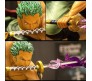 Anime One Piece Roronoa Zoro Battle with Changable Face Action Figure [18 cm] for Home Decor, Office Desk and Study Table Toy Multicolor