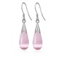 'Pearl Drop' Sterling Silver Drop Simple Crystal Opal Earrings Stylish and Fancy for Women and Girls Pink Silver