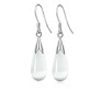 'Pearl Drop' Sterling Silver Drop Simple Crystal Opal Earrings Stylish and Fancy for Women and Girls White Silver