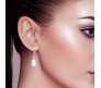 'Pearl Drop' Sterling Silver Drop Simple Crystal Opal Earrings Stylish and Fancy for Women and Girls White Silver