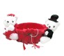 Couple Teddy In Red Basket or Attached Outside Basket [9 x 10 Inches]