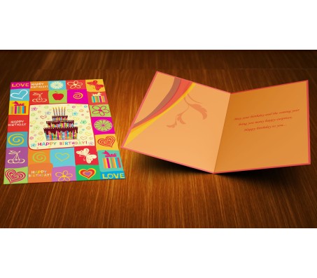 Colorful And Joyous Happy Birthday Card