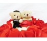 Couple Teddy Basket With Swing Set & I Love You Message - RED