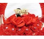 Couple Teddy Basket With Swing Set & I Love You Message - RED
