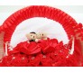 Couple Teddy Basket With Swing Set & I Love You Message - RED