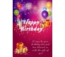 Fireworks, Balloons, Gifts, Candles - A Colorful Birthday Card